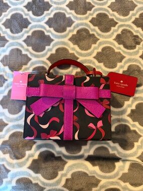 kate spade Black Satchel with Pink Bow Accents